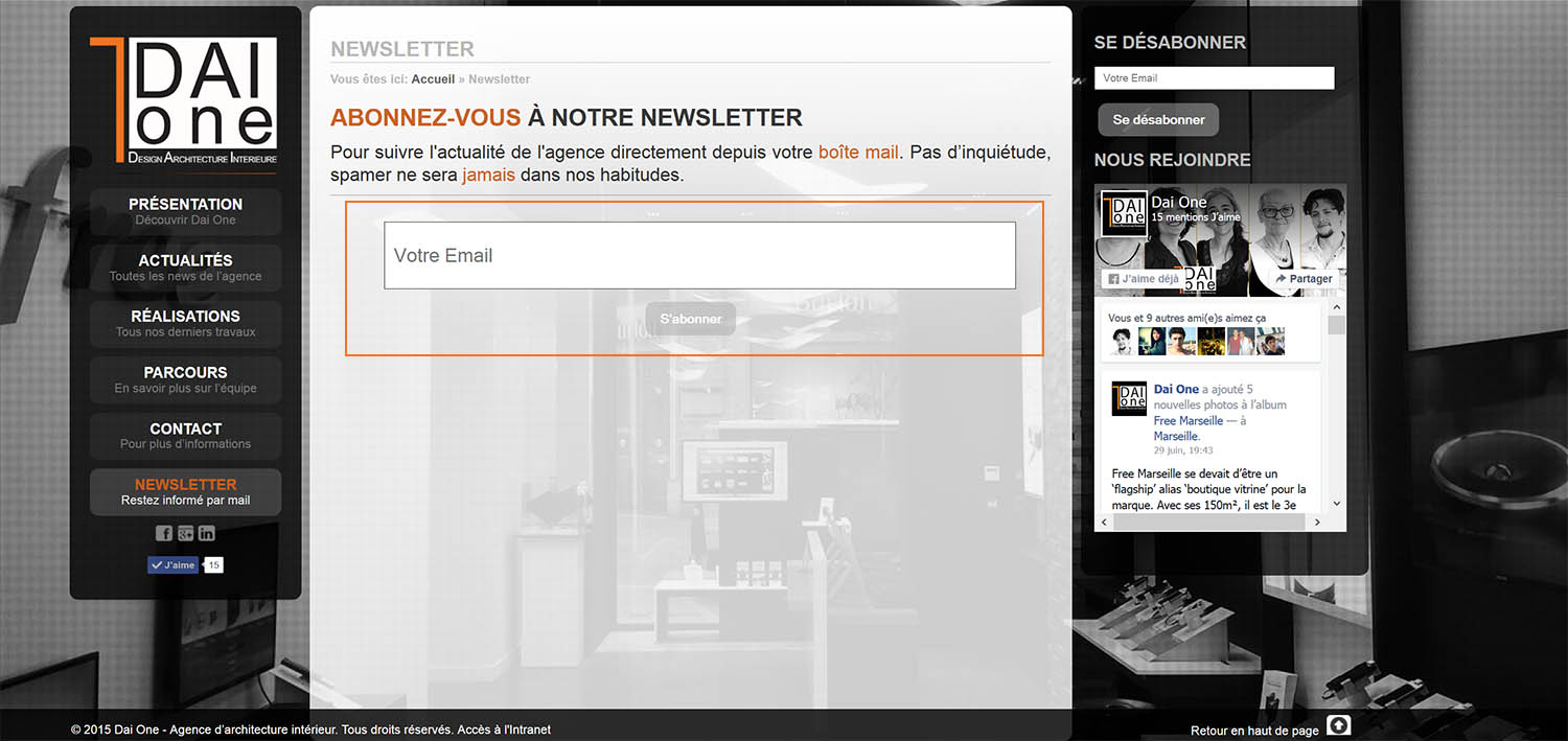 <span class='orange' >Inscription</span> à la newsletter