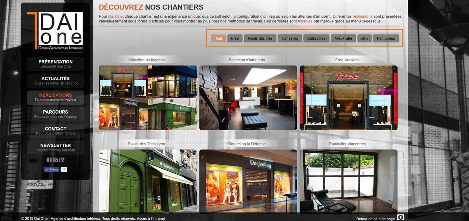 Les <span class='orange' >filtres</span> de la galerie